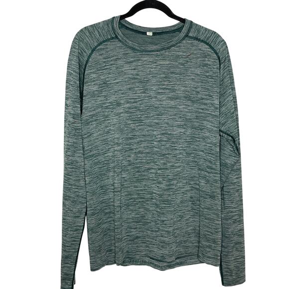Lululemon Men Large Heather Green Long Sleeve Tee - Picture 1 of 8